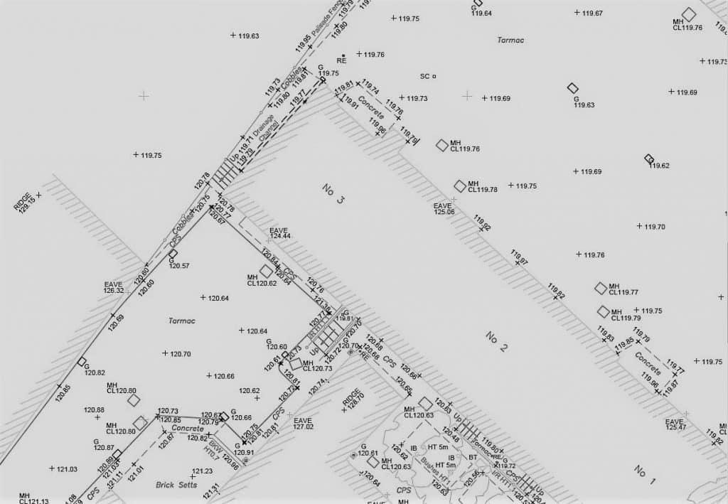 Section of a topographical survey